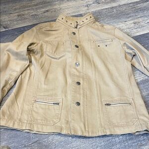 Tan Button-Up Jacket size L
